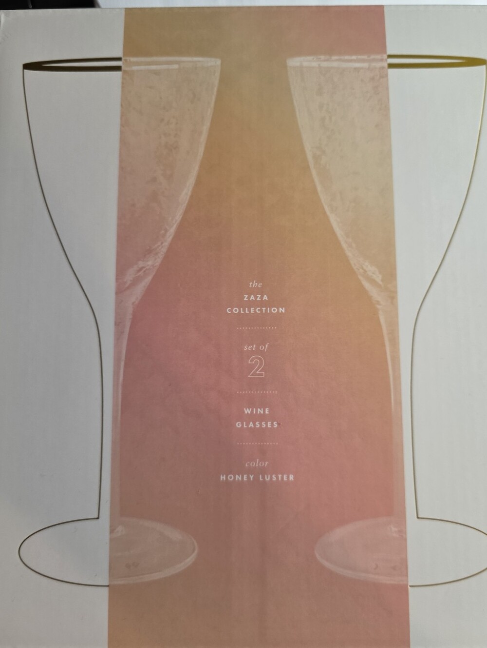 Anthropologie Zaza Lustered 24k Gold Accent Wine Glasses Set Of 2 New In Honey - Picture 3 of 6